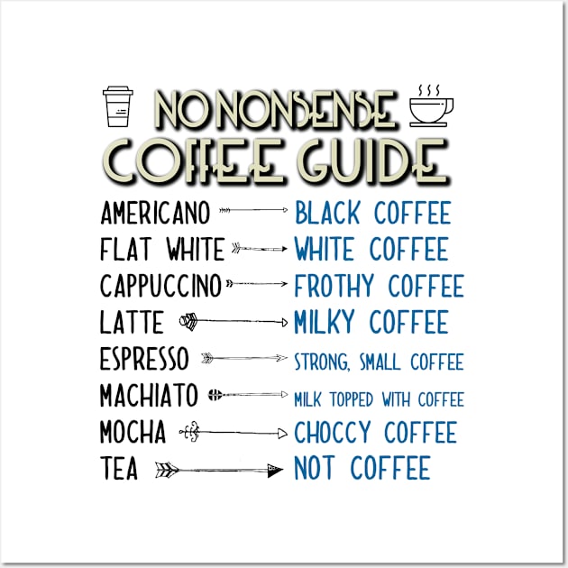 No Nonsense Coffee Guide Wall Art by bullshirter